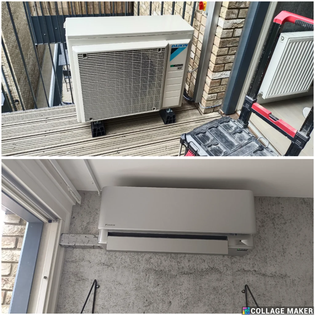 air conditioner at balcony and at home